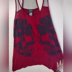 Hot Topic glitter skull tank top